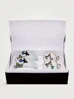 Set Of Two Butterfly Parade Coffee Cups And Saucers