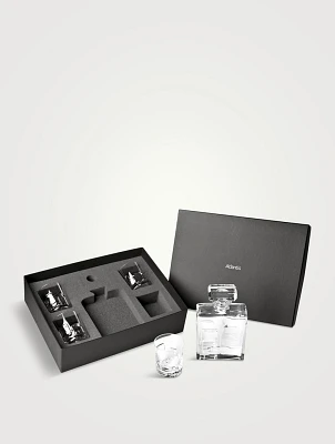 Portrait Whisky Decanter And Four Old Fashion Glasses
