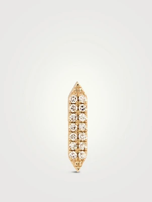 On Point 14K Gold Pavé Diamond Stud Earring