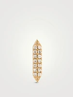 On Point 14K Gold Pavé Diamond Stud Earring