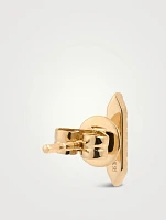 On Point 14K Gold Pavé Diamond Stud Earring