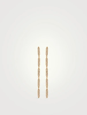 On Point 14K Gold Pavé Diamond Drop Earrings