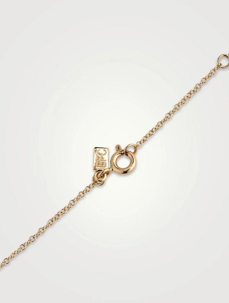 14K Gold Diamond Cross Pendant Necklace