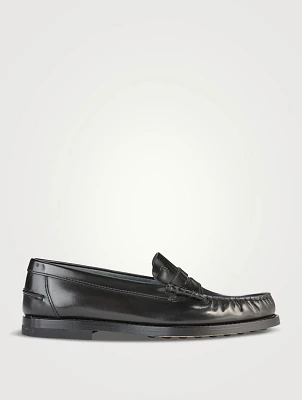 Brushed Leather Penny Loafers