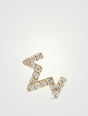 Aztec 14K Gold Right Zig Zag Single Stud Earring