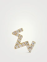 Aztec 14K Gold Right Zig Zag Single Stud Earring