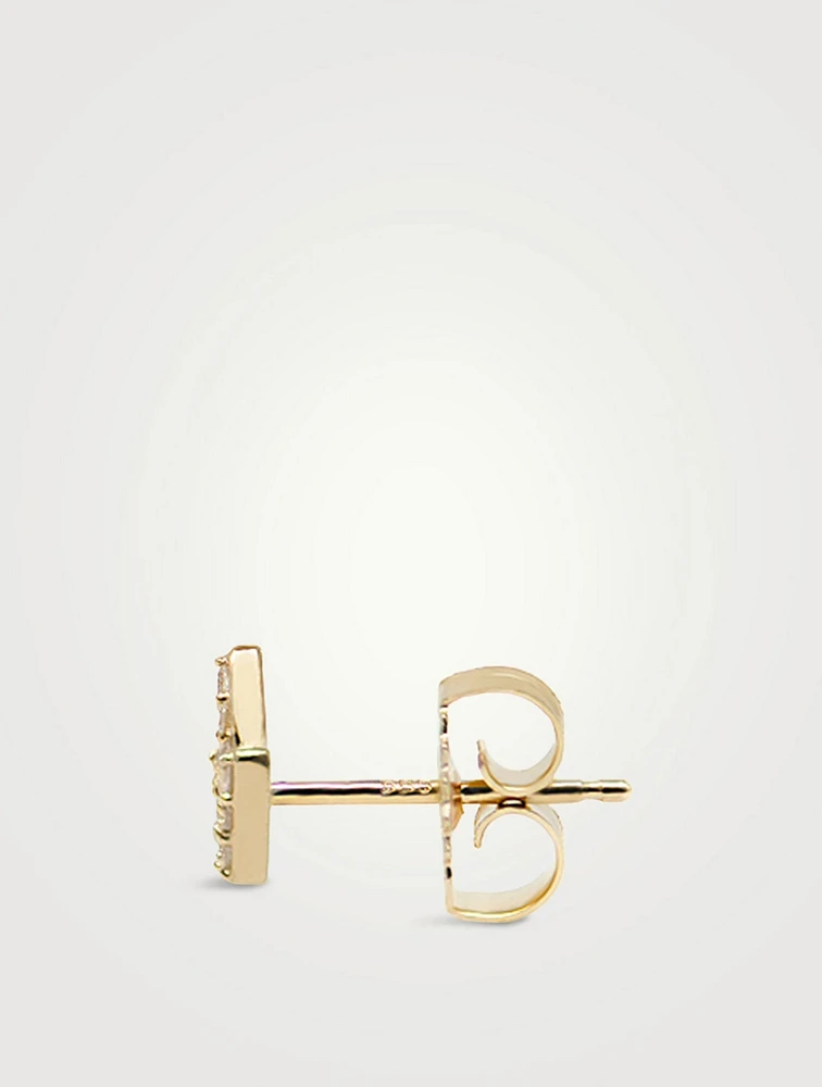 Aztec 14K Gold Right Zig Zag Single Stud Earring