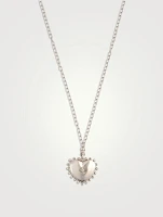 Dew Drop Silver Large Heart Locket Necklace