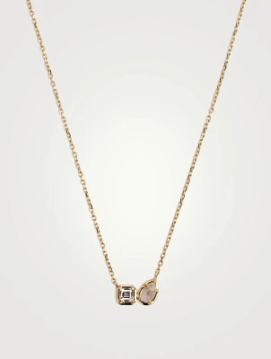 Mélia 14K Gold Moonstone Toi Et Moi Necklace