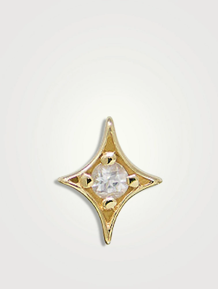 Jac+Jo 14K Gold Mini Gothic Diamond Single Stud Earring