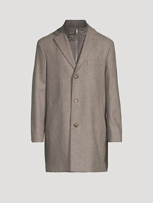 Delroy Wool Topcoat With Removable Bib