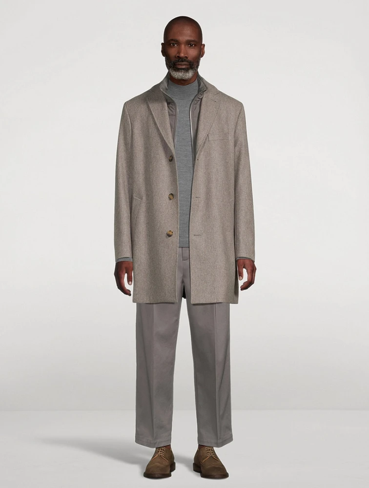 Delroy Wool Topcoat With Removable Bib