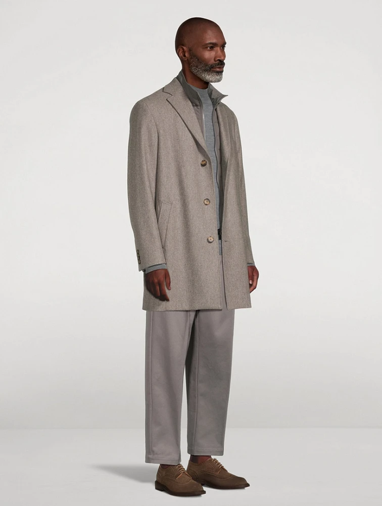 Delroy Wool Topcoat With Removable Bib