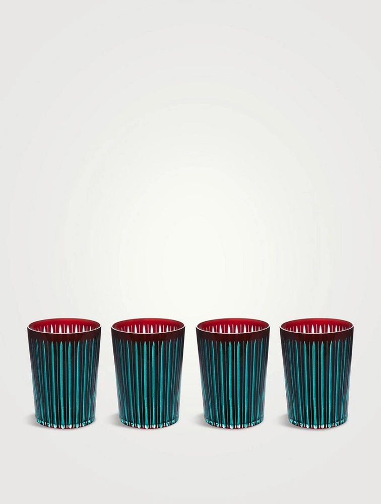 Set Of Four Prism Highball Glasses