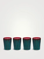Set Of Four Prism Highball Glasses