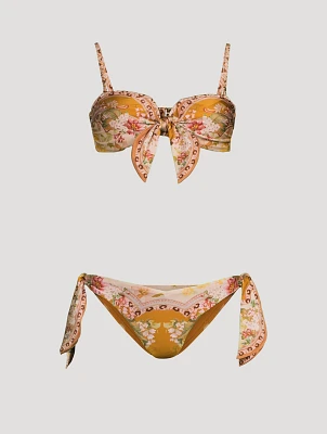 Wylie Scarf-Tie Bikini Set Floral Print