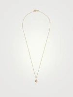 14K Gold Mini Moroccan Charm Necklace With Diamonds