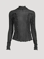 Charlie Mesh Top Polka Dot Print