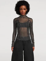Charlie Mesh Top Polka Dot Print