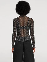 Charlie Mesh Top Polka Dot Print
