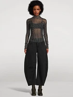 Charlie Mesh Top Polka Dot Print