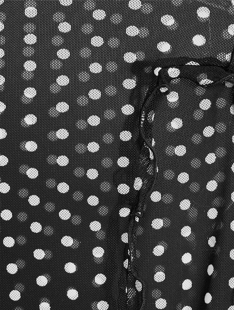 Charlie Mesh Top Polka Dot Print