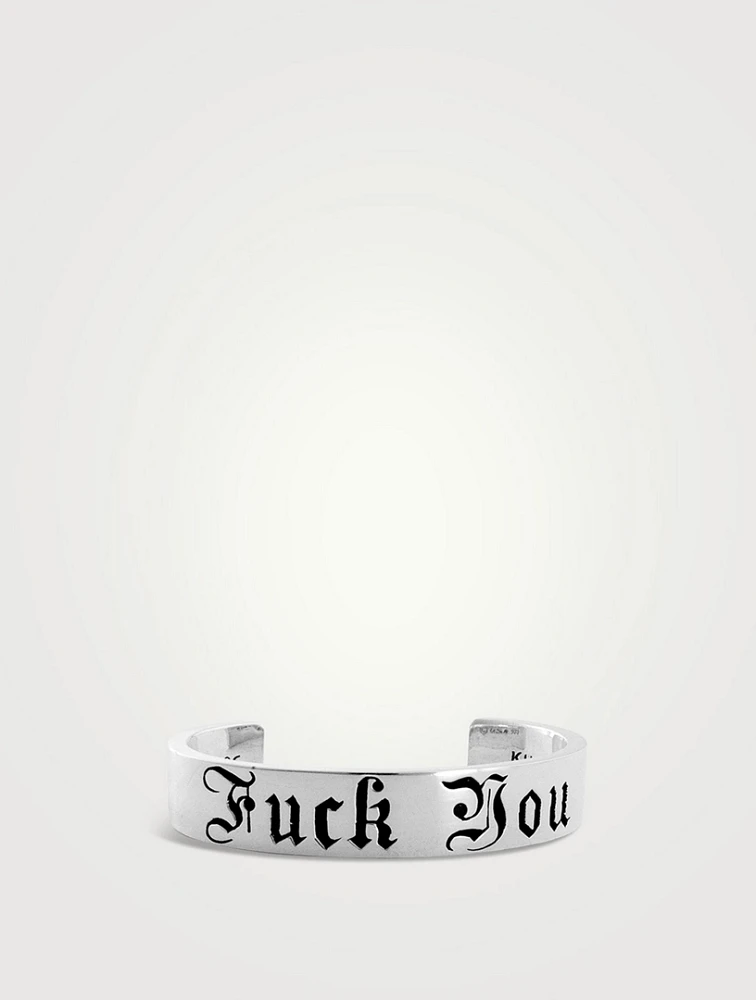 Silver F You Silver Cuff Bracelet