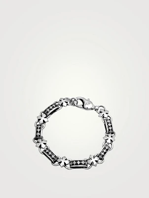 Silver MB Cross Light Link Bracelet