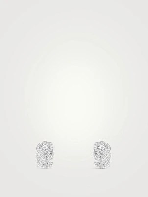 XS Plume De Paon White Gold Clip-On Earrings With Diamonds