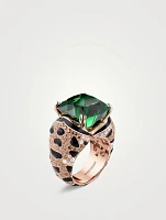 Fuzzy The Leopard Rose Gold Tourmaline Ring With Gemstones
