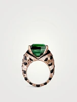 Fuzzy The Leopard Rose Gold Tourmaline Ring With Gemstones