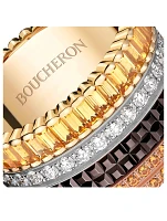 Large Quatre Classique Gold Ring With Brown PVD, Gemstones, And Diamonds