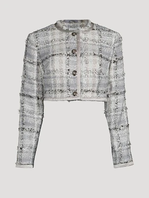 Raschel Cropped Tweed Jacket