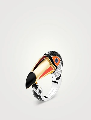 The Toucan Gold Ring With Gemstones And Diamonds