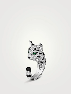 Fuzzy The Leopard White Gold Ring With Diamonds