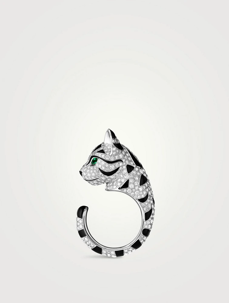 Fuzzy The Leopard White Gold Ring With Diamonds