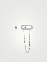 Move Uno 18K White Gold Chain And Stud Earrings With Diamonds
