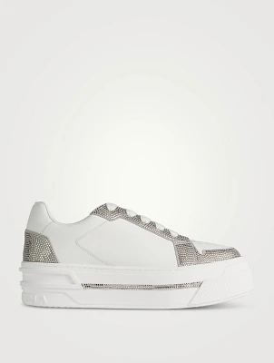 Crystal Leather Platform Sneakers
