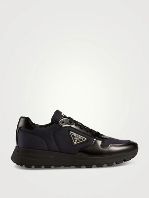 Prax Re-Nylon And Leather Sneakers