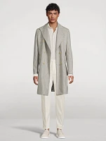 Cantro Double-Breasted Coat Houndstooth Print