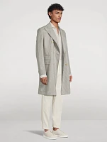 Cantro Double-Breasted Coat Houndstooth Print
