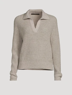 Wool Cashmere Polo Sweater