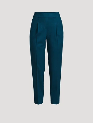 Wool Flannel Slim Trousers