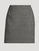 Houndstooth Wool Mini Skirt