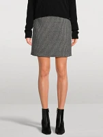 Houndstooth Wool Mini Skirt