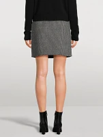 Houndstooth Wool Mini Skirt