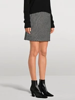 Houndstooth Wool Mini Skirt