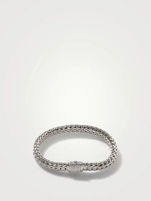 Icon Sterling Silver Bracelet With Pavé Diamonds
