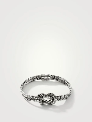 Love Knot Silver 3.5mm Slim Chain Double Row Bracelet