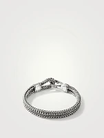 Silver Double Row Hook Clasp Bracelet